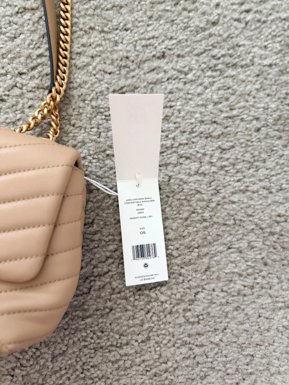 Tory Burch Kira Small Convertible Shoulder Bag Desert Dune Authentic Bag